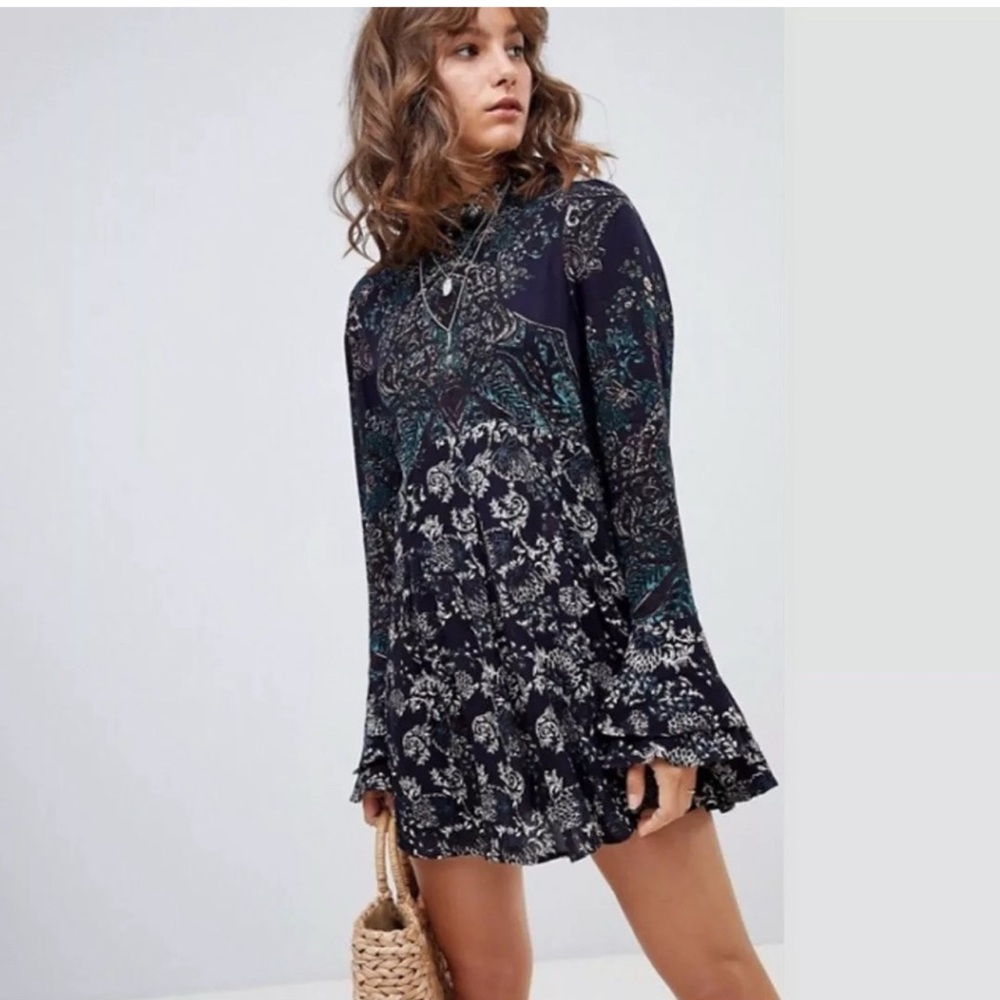 Free Peope Lady Luck printed tunic Dress